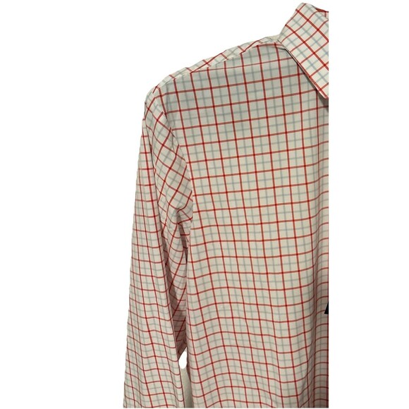 Mizzen + Main Shirt Men M White Trim Fit Long Sleeve Button Up Plaid Performance - Picture 3 of 7